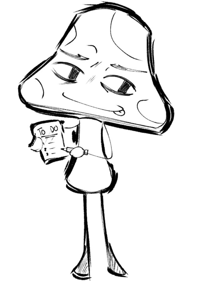 headshot of Mushroom George for my indie series project Roses Beneath