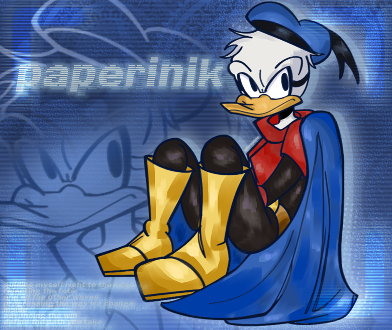 illustration of paperinik, aka duck avenger from disney italian comics PKNA series